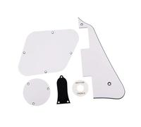 1 Set Electric Guitar Pickguard ScratchPlate Backplate Converter Covers With Bracket For LP(White 3ply)