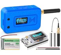 1 Set ESP32 LoRa V3 Module Board with 868 MHz Antenna + 3000mAh Battery + Protective Case Integrated WLAN Blue Tooth SX1262 CP2102 0.96" OLED Display Type C for AR Duino Lora Meshtastic IOT (N35,Blue)