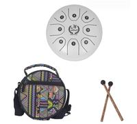 1 Set Ethereal Drum Tank Drum,1 Set Ethereal Drum Mind Healing Drum, Yoga Tank Music Instruments For Adults Meditation Drums,Beginner Percussion Instrument Steel Tank Drum (Color : White)