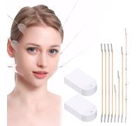 1 Set Face Tape Lifting Face Includes 80 Pieces Face Lift Tape Invisible + 8 Pull Ropes in 5 Sizes Makeup Lifting Tools Immediately Invisible Suitable for Face Neck and Eyes