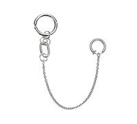 1 Set Fake Piercing Lip Clip Earring Punk Chain Linked Earrings Hinged Accessories Stainless Steel One-piece Clip and Earring Set