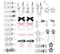 1 Set Fashionable Tassels Chain Barrette Bow Star Hair Clip
