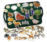 1 Set Felt Board for Toddlers, Animal Farm-Themed Felt Board, Foldable Quiet Book Story Sets with Portable Handle Story Activities Play Kit for Kids Gift Flannel