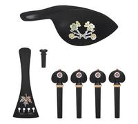 1 Set Full Size Violin Accessories Violin Peg Endpin Ebony Violin Tailpiece Violin Tuner Pegs Chin Rest Tuning Pegs Tool