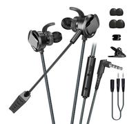 1 Set Gaming Earphones In Ear eSports Earpieces with Removable Boom Microphone In-line Control 3.5mm Input