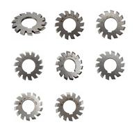 1 Set Gear Milling Cutter M0.6 M1 M2 M3 M4 M5 M6 M8 Modulus Degrees Disc Spur Straight Tooth Bevel Mill Chuck Holder(M1.25 (No1-No8) 8PCS)