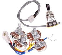 1 Set Guitar Circuit Wiring Harness Kit with 2 Pieces A500k B500K Pots and 1 Piece 3 Way Toggle Switch fit for LP Electric Guitar (A)