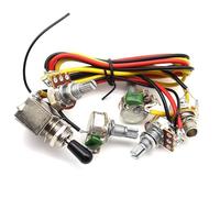 1 Set Guitar Harness Pre wired 2v2t 3 way Toggle Switch 500k Resistor Electric Guitar Wiring Kit(Black cover)