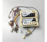 1 Set Guitar Pickups ProBucker Alnico Pickups Humbucker pickups with Wiring Harness Pots 3 Way Switches For Electric Guitar Pickups(Color:Zebra Cream ring)