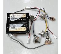 1 Set Guitar Pickups ProBucker Alnico Pickups Humbucker pickups with Wiring Harness Pots 3 Way Switches For Electric Guitar Pickups(Color:Zebra Black ring)