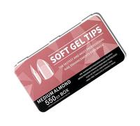1 Set Half Matte Nails Tips Soft Gels Tips Extras Long Full Covers Nails Pre-shape Acrylic False for Woman