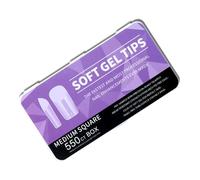 1 Set Half Matte Nails Tips Soft Gels Tips Extras Long, Style4