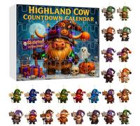 1 Set Halloween Dwarf Advent Calendar - 24-Day Halloween Countdown, 2D Cute & Spooky Mini Dwarf Toys, Festive Gift for Kids with Strong Holiday Atmosphere