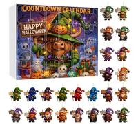 1 Set Halloween Dwarf Advent Calendar - 24-Day Halloween Countdown, 2D Cute & Spooky Mini Dwarf Toys, Festive Gift for Kids with Strong Holiday Atmosphere
