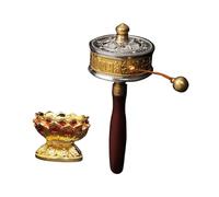 1 Set Hand Prayer Wheel Decorative Decoraciones Para Salas De Casa Delicate Prayer Wheel Singing Bowl Buddhist Rotating Wheel Traditional Prayer Wheel Travel Manual Tibet Copper
