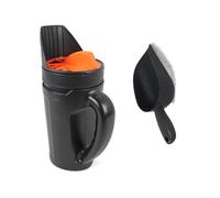 1 Set Handheld Garden Spreader for Lawn Grass Fertilizer Ice Melt Salt with Adjustable Flow Control, Ergonomic Plastic Distributor Pot for Yard Vegetable Planting Snow(Orange with trowel)