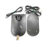 1 Set Handmade Handbag Shoulder Strap Woven Bag Set with Leather Bag Bottoms for DIY Backpack,Style 3,1Set