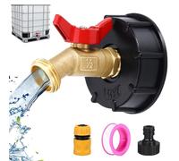 1 Set IBC Tote Adapter Kit 2.36″ Coarse Thread with 1/2″ IBC Tote Valve & Switch, Leakproof Hose Connector for Garden Hose, Rainwater Barrel & Industrial Liquid Transfer