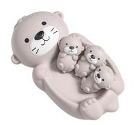 1 Set Kids Bath Toys, with 4 Floating Otters, No Hole for Toddlers, Mould Free Bath Toys for Sensory Development, Bath Time Fun for Boys Girls 6 Months to 3 Years
