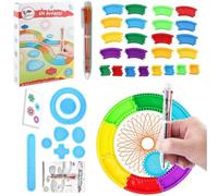 1 Set Kids Painting Circles Maker Set Multifunctional Spin Art Ruler Portable Plastic Circles Template for Drawing, Students Geometric Spiral Stationery Tool