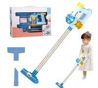 1 Set Kids Vacuum, 24x5" Realistic Detachable Electric Toy Vacuum with Working Suction, Interactive Skill-Building Toddler Toy that Works for Kids Toddlers 3+, Blue
