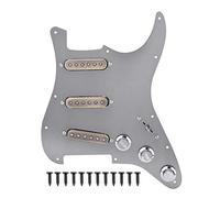 1 Set Loaded Prewired SSS Pickups Pickguard, ALNICO V Magnet for Electric Guitar Silver Grey, Electric Guitars Replacement Parts