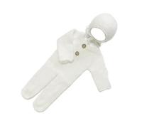 1 Set Lovely Newborns Photography Suit Comfortable Knitted Bonnet Hat & Romper Long Sleeved for Pictures Taking Infant Photo Props