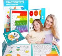 1 Set Magnetic Fraction Demonstration Book,Montessori Magnetic Book Fraction Puzzle,Fraction Tiles Magnets Learning Set,Multifunctional Teaching Tool For Boys Girls