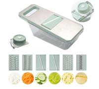 1 Set Mandoline Vegetable Slicer Graters for Kitchen Efficient Slice and Dice Cutter with Lid 6 Blades Vegetable Slicer with Drain Hole Slice Vegetable Cutter Multifunctional Mandoline Food Slicer