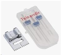 1 Set map Sewing Machine Twin Needle Double Stretch with 1Pcs Groove Pintuck Presser Foot for Household Sewing Machine Sewing Notions and Supplies