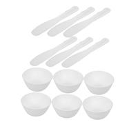 1 Set Mask Bowl Mixing Stick Facial Mask Making Mixing Bowl Tool Supply Making DIY Supply Spa DIY White re-usable Generic
