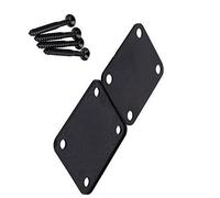 1 Set Metal 4 Hole Guitar Neck Plate Neckplate for Fender Strat Stratocaster Tele Telecaster Guitar/Bass (Black)