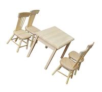 1 Set Miniature Dollhouse Furniture Scale Table and Chair Set Safe Material Lightweight Portable for Tiny House Decoration and Playtime Fun