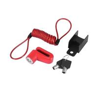 1 Set Motorcycle Disc Brake Lock with Rope Kit Aluminum Alloy Mountain Road Bike Steel Disc Lock(Red)