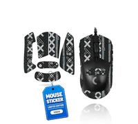 1 Set Mouse Anti-slip Grip Tape Fit for Logitech G703 LIGHTSPEED Pro,toergy Sweat Resistant,Self-Adhesive Design,Elastics Refined Side Stickers,Professional Mice Upgrade Kit,Black Printed Pattern