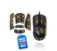 1 Set Mouse Anti-slip Grip Tape Fit for Logitech G703 LIGHTSPEED Pro,toergy Sweat Resistant,Self-Adhesive Design,Elastics Refined Side Stickers,Professional Mice Upgrade Kit,Black Gold Printed Pattern