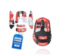 1 Set Mouse Anti-slip Grip Tape Fit for Logitech M720 Triathlon,toergy Sweat Resistant,Self-Adhesive Design,Elastics Refined Side Stickers,Professional Mice Upgrade Kit,Red Printed Pattern