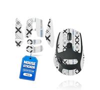 1 Set Mouse Anti-slip Grip Tape Fit for Logitech M720 Triathlon,toergy Sweat Resistant,Self-Adhesive Design,Elastics Refined Side Stickers,Professional Mice Upgrade Kit,White Printed Pattern