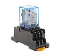 1 Set MY4 Small Electromagnetic Relay Power DC12V DC24V AC110V AC220V Coil 4NO 4NC DIN Rail 14 pins + Base Mini(220V)