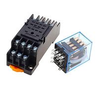 1 Set MY4 Small Electromagnetic Relay Power DC12V DC24V AC110V AC220V Coil 4NO 4NC DIN Rail 14 pins + Base Mini(24V)