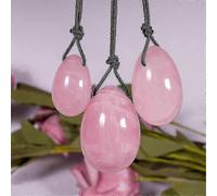 1 Set Natural Pink Rose Quartz Yoni Jade Eggs Healing Crystal Massage Stick Stone Women Kegel Exerciser Reiki Healing Gemstone_tgz Pink Crystal Eggs