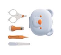 1 Set Newborns Grooming Essential Tool with Nails Clippers Scissors and Travel Storage Box for Infant Nails Care New Parent Grooming Tool