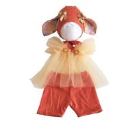1 Set Newborns Photoshoots Dress Lace Bodice Tulle Skirt Cotton Lining Baby Girls Outfit with Animal Ears Hat Girls Lace Newborns Outfit