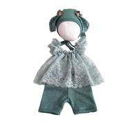 1 Set Newborns Photoshoots Dress Lace Bodice Tulle Skirt Cotton Lining Baby Girls Outfit with Animal Ears Hat Girls Lace Newborns Outfit