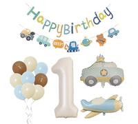 1 Set Of 1 Year Old Theme Decorations, Children'S Birthday Party Decorations, Cute Cartoon Decorations, Party Scene Arrangement.