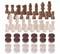 1 Set Of 2-Inch Chess Pieces, 1 Set Of Checkers, Wooden Chess Pieces, Card Props, Chess, Educational Toys