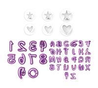 1 Set of 26 Letter Printing Molds, 10 Number Molds, 2 Pressing Molds, Number and Letter Cookie Molds, Embosser, Fondant, Cookie Stamps, Baking Tools