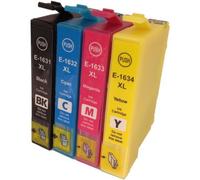 1 set of 4 Compatible multipack ink cartridges 16XL Black Cyan Magenta Yellow for Epson WorkForce WF-2010W, WF-2510WF, WF-2520NF, WF-2530WF, WF-2540WF printers Replaces T1631,T1632,T1633,T1634 XL T1636 NON OEM