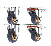 1 Set of 4 Pieces,2 Casters with Brake + 2 Fixed Wheel,3in/4in Heavy Duty Industrial Casters with Top Plate 93 * 6m/wear-resistant and No Noise /800lb (3inch(75mm))