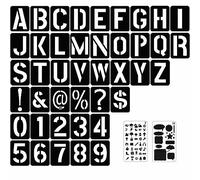1 Set of Alphanumeric Templates (42 Sheets), with 2 Handbook Templates, Plastic Letter Templates, Reusable Digital Templates, Suitable for Craft Works, DIY Inkjet
